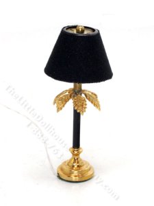 (image for) Miniature Black Shade Table Lamp for Dollhouses