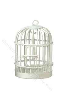 (image for) Miniature White Birdcage for Dollhouses