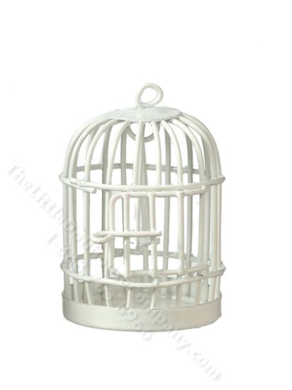 (image for) Miniature White Birdcage for Dollhouses