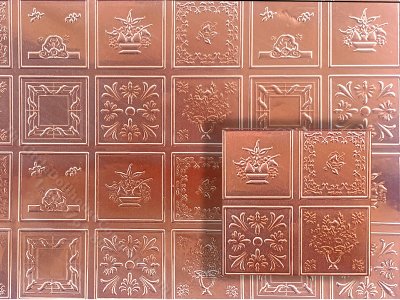 (image for) Miniature Embossed Copper Ceiling for Dollhouses