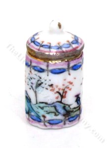 (image for) Miniature Tall China Jar with Lid for Dollhouses