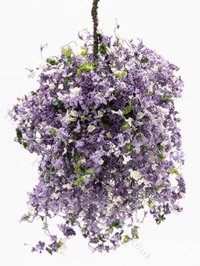 (image for) Miniature Purple Petunia Hanging Basket For Dollhouses