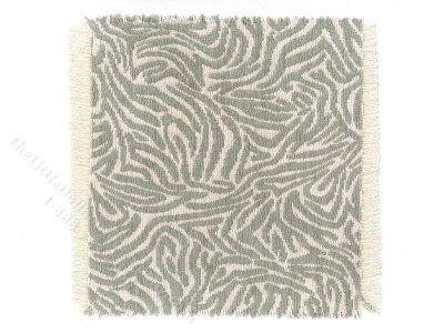 (image for) Dollhouse Scale Model Woven Teal Zebra Print Rug