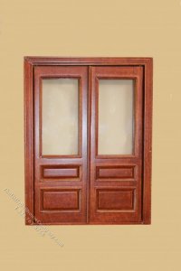 (image for) Miniature Windsor Double Door With Glass, Walnut