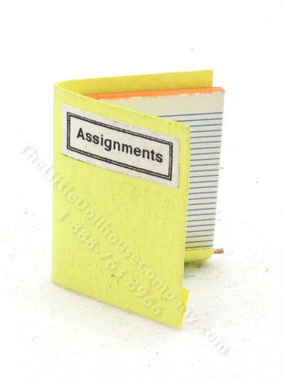 (image for) Miniature Assignment Portfolio with Lined Paper and Pencil