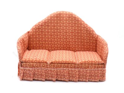(image for) Miniature High Back Pink Upholstered Sofa