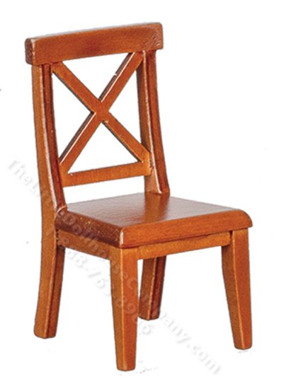 (image for) Dollhouse Scale Model Walnut Cross Buck Chair