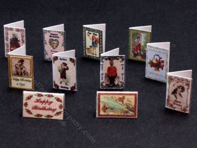 (image for) Miniature Birthday Card Set for Dollhouses