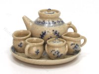 (image for) Miniature Stoneware Tea Set by Jane Graber