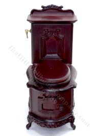 (image for) Miniature Mahogany Wooden Toilet for Dollhouses