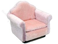 (image for) Miniature Modern Pink Armchair for Dollhouses