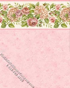 (image for) Roses & Hydrangea Pattern Miniature Wallpaper for Dollhouses