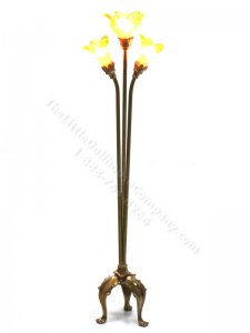 (image for) Miniature Brass Yellow Triple Tulip Lamp Floor by Jim Pounder