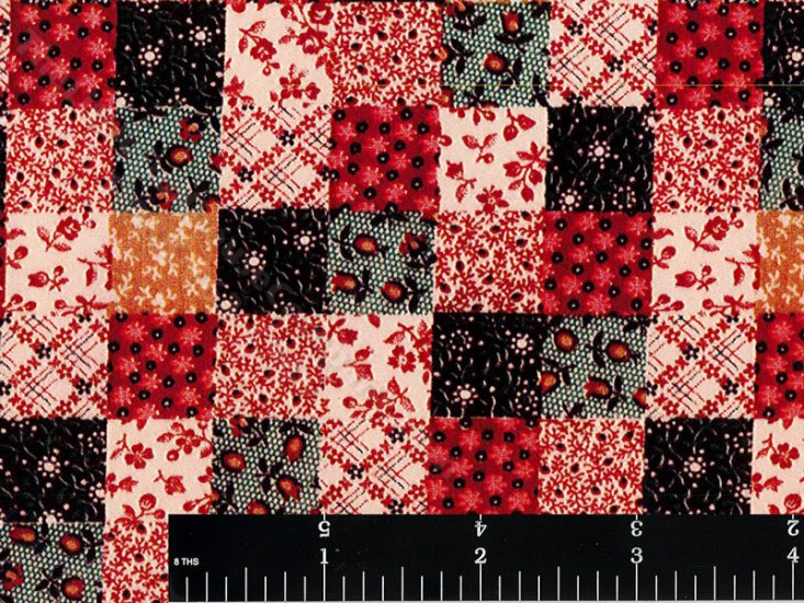 (image for) Patchwork Quilt Miniature Wallpaper for Dollhouses