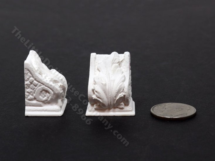 (image for) Miniature Cast Corbel Brackets for Dollhouses (2 pc.)