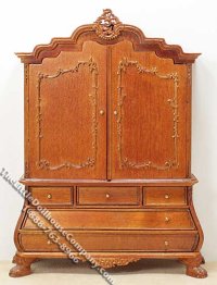(image for) Miniature Walnut Vanderveer Baby House for Dollhouses