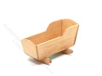 (image for) Miniature Unfinished Baby Cradle for Dollhouses