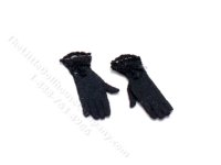 (image for) Miniature Handmade Black Gloves for Dollhouses