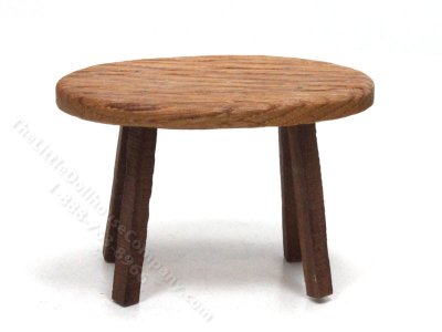 (image for) Miniature Oval Table for Dollhouses - Walnut