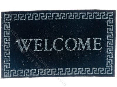 (image for) Miniature Black Welcome Mat for Dollhouses