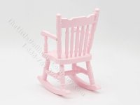 (image for) Miniature Soft Pink Rocking Chair for Dollhouses