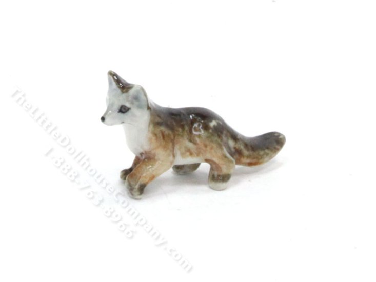 (image for) Miniature Ceramic Fox Figurine for Dollhouses