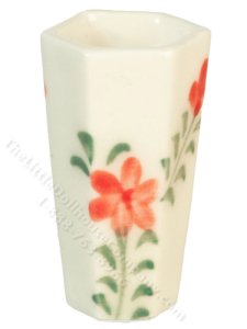 (image for) Miniature Red Flower Hexagonal Vase for Dollhouses