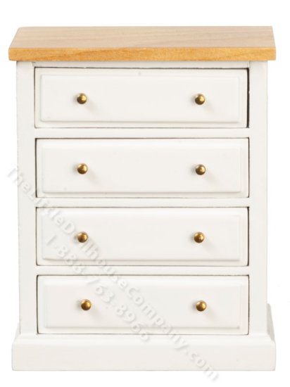(image for) Miniature White Side Cabinet for Dollhouses