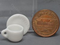 (image for) Miniature Ceramic White Tea Cup and Saucer
