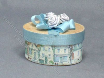 (image for) Miniature Vintage Wooden Hat Box for Dollhouses