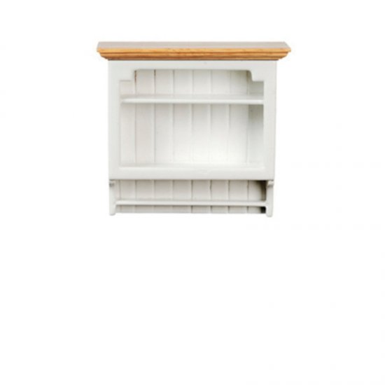 (image for) Miniature White-Oak Kitchen Shelf For Dollhouses