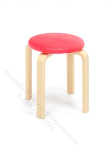 (image for) Miniature Modern Red Stool for Dollhouses