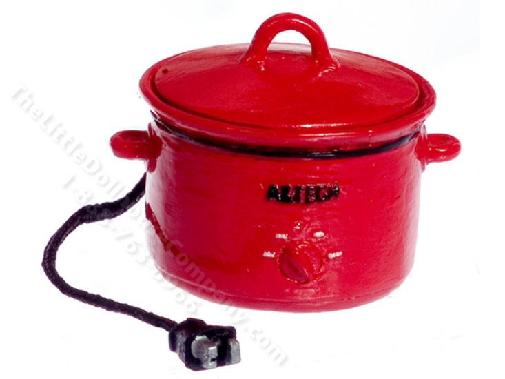 (image for) Miniature Electric Crockpot for Dollhouses - Red