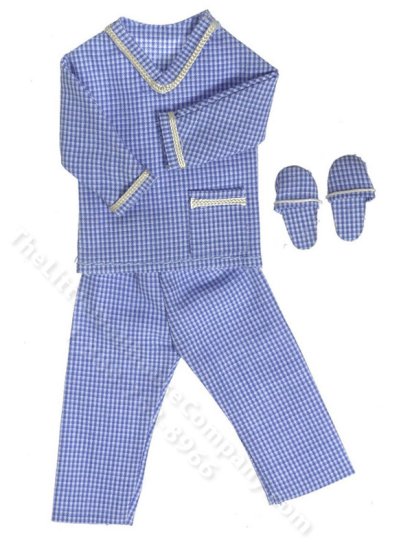 (image for) Miniature Men's Pajamas and Slippers for Dollhouses