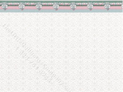 (image for) Dollhouse Scale Model Wallpaper - Grey Floral Damask w/ Border