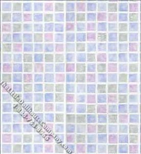 (image for) Dollhouse Scale Model Wallpaper Opal Mosaic Tile Pattern
