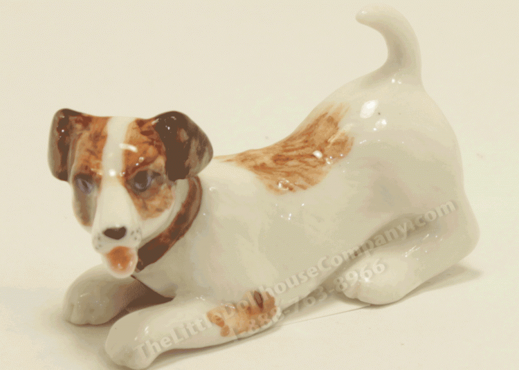 (image for) Miniature Porcelain Brown and White Terrier