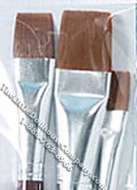 (image for) Three Piece Flat Brush Set for Dollhouses