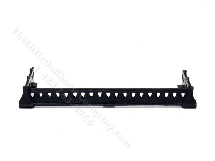 (image for) Miniature Decorated Fireplace Fender for Dollhouses - Black