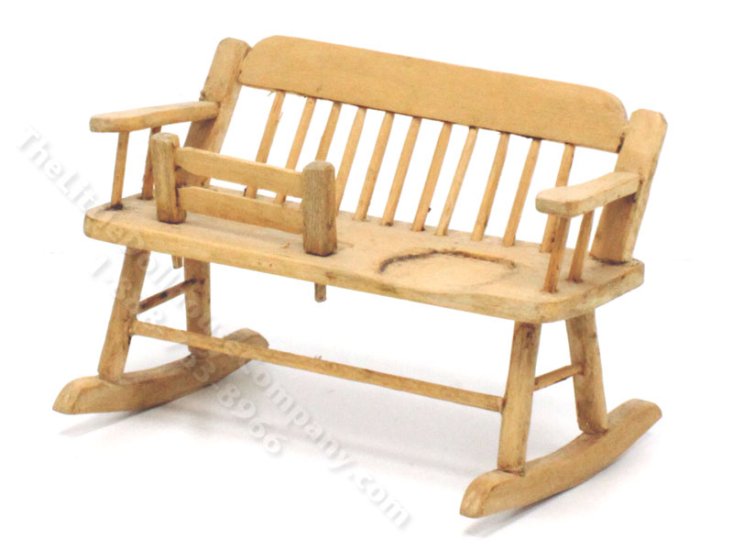 (image for) Vintage Miniature Unfinished Nanny Rocking Chair for Dollhouses