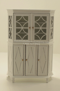 (image for) Miniature White Decorative Hutch for Dollhouses