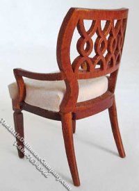(image for) Miniature Walnut Sheraton Carver Chair for Dollhouses