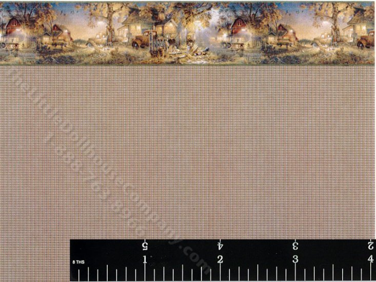 (image for) Dollhouse Scale Model Wallpaper Plaid and Farm Pattern
