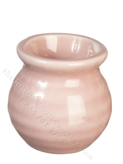 (image for) Miniature Ridged Pink Vase for Dollhouses