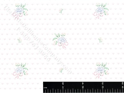 (image for) Purple Flowers with Bows Miniature Wallpaper for Dollhouses