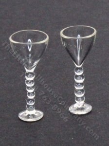 (image for) Miniature Pair of Bead-Stemmed Wine Glasses by Gerd Felka
