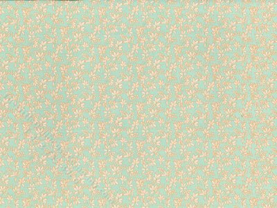 (image for) Dollhouse Scale Model Wallpaper - Teal Leaf