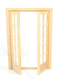 (image for) Dollhouse Scale Model Classic Double Entry French Door