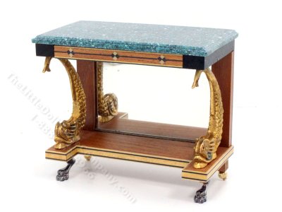 (image for) Miniature Malachite Empire Style Console Table for Dollhouses