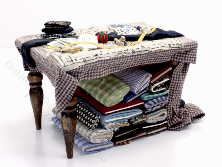 (image for) Miniature Sewing Work Table by Bette Jo Chudy for Dollhouses